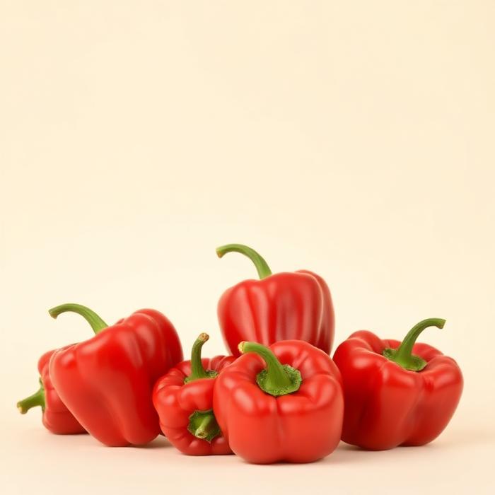 Fresh organic red bell peppers